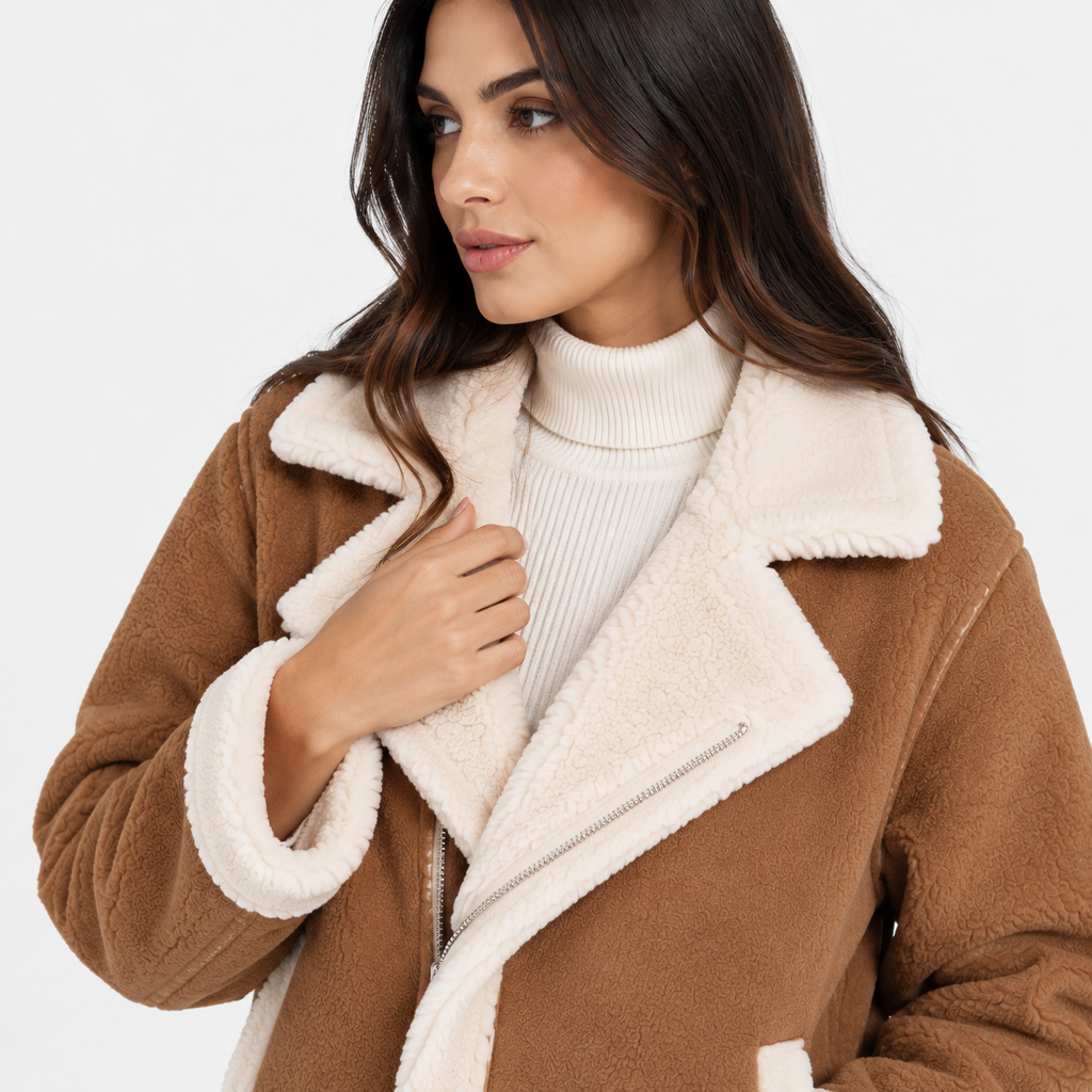 NAJAS | Women’s Short Jacket Lamb Velvet Style Casual Fashion Coat