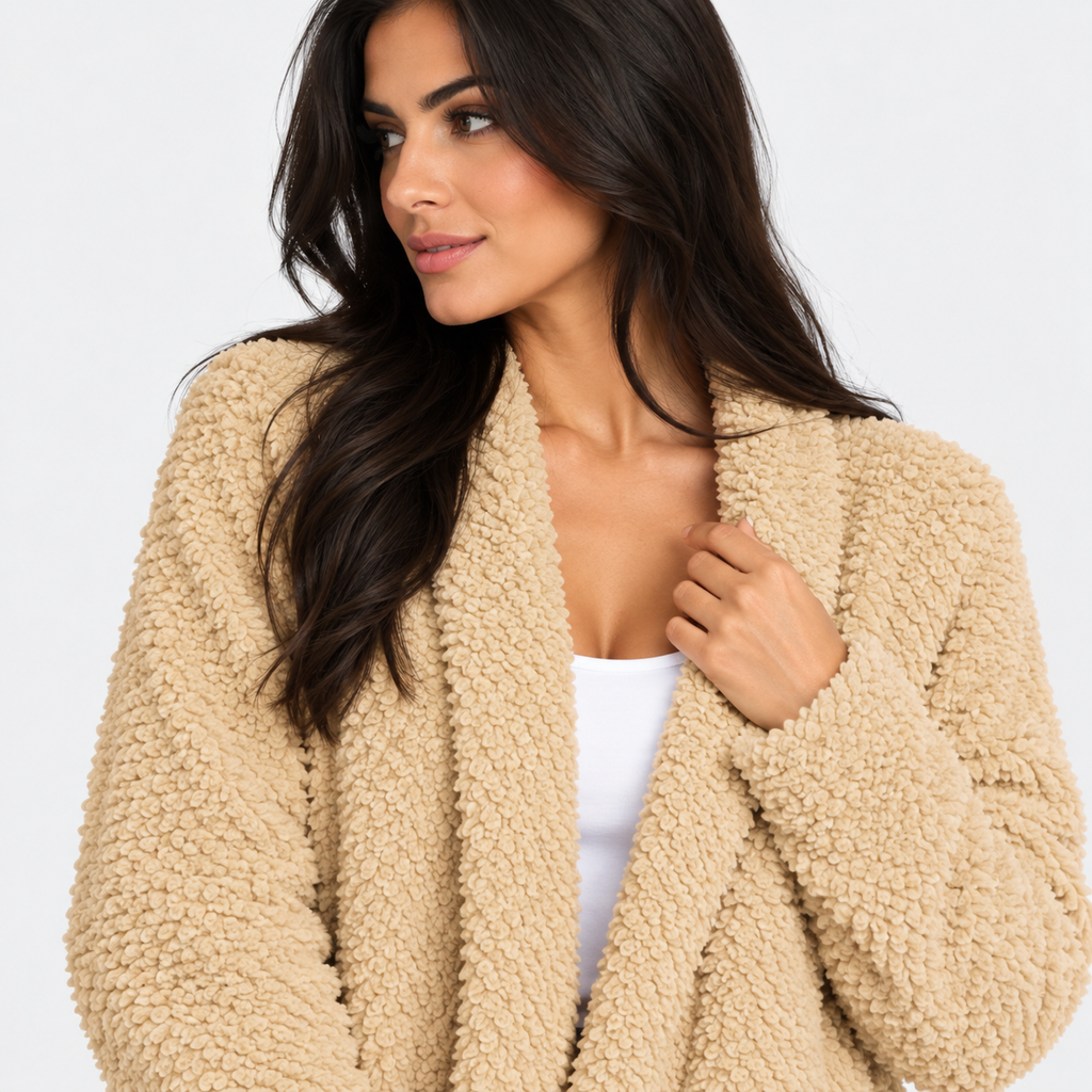 NAJAS | Women's Cotton Blend Hooded Cardigan Jacket with Loose Fit