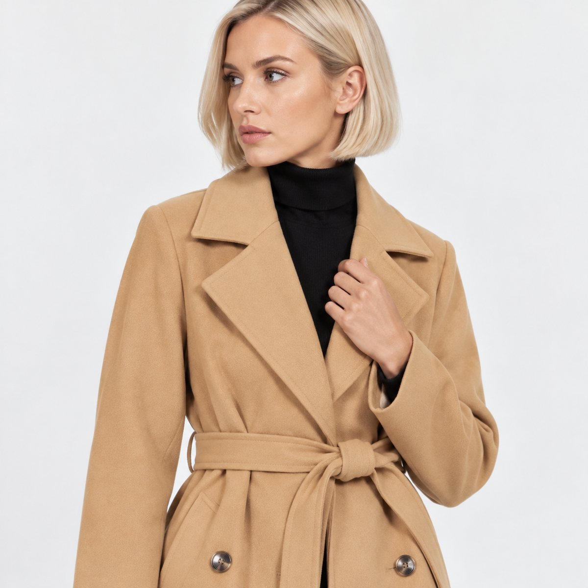 NAJAS | Women's Classic Trench Coat Timeless Belted Heritage Outerwear