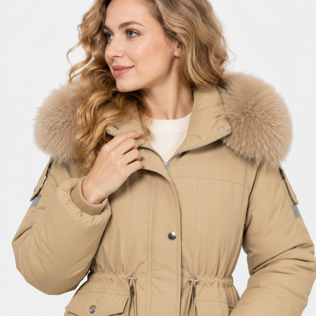 NAJAS | Women’s Velvet Padded Winter Jacket Thick Warm Casual Coat