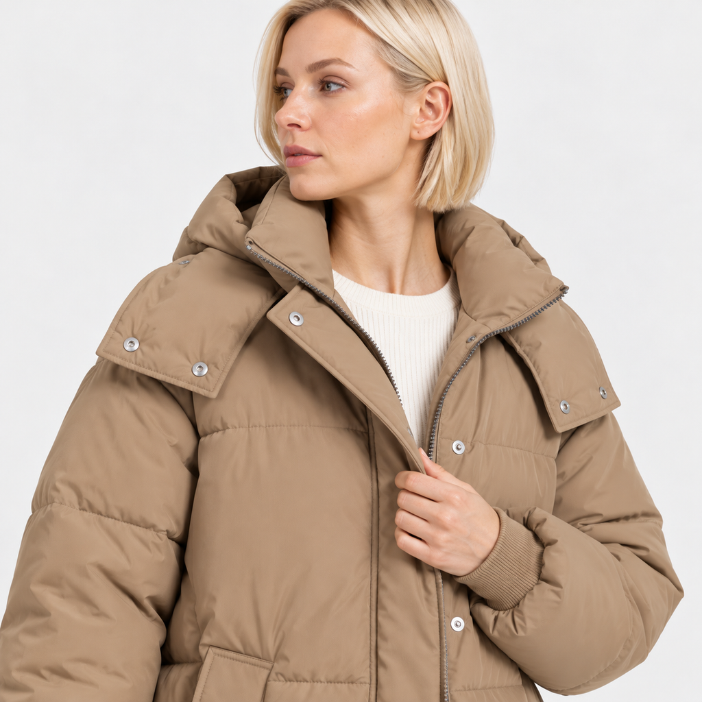 NAJAS | Women’s Loose Fit Puffer Coat Raglan Sleeve Casual Outerwear