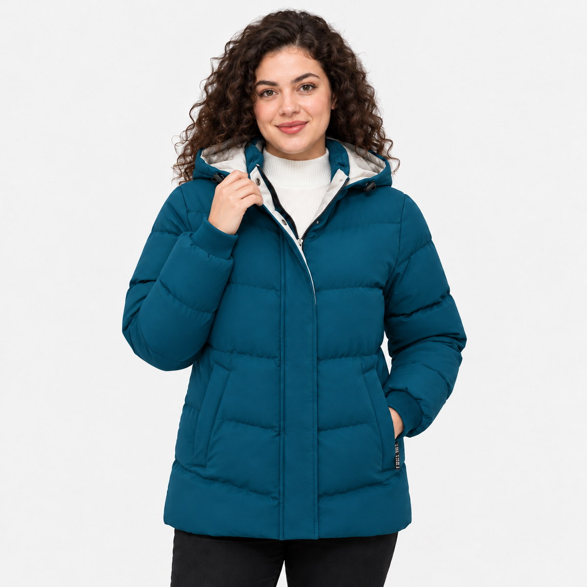 NAJAS | Women's Fleece Lined Hooded Coat Warm Padded Winter Jacket