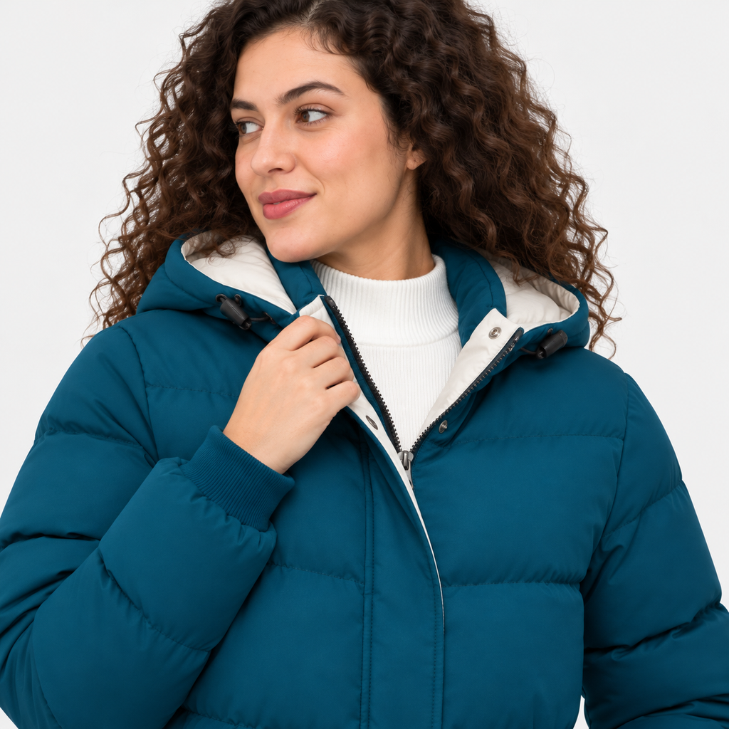 NAJAS | Women's Fleece Lined Hooded Coat Warm Padded Winter Jacket