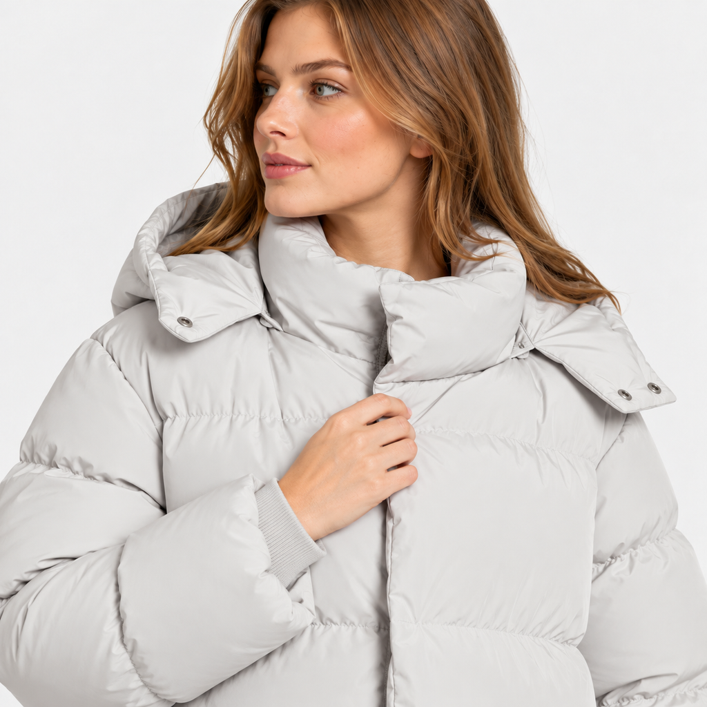 NAJAS | Women's Hooded Cotton Coat Detachable Hood Padded Workwear Jacket