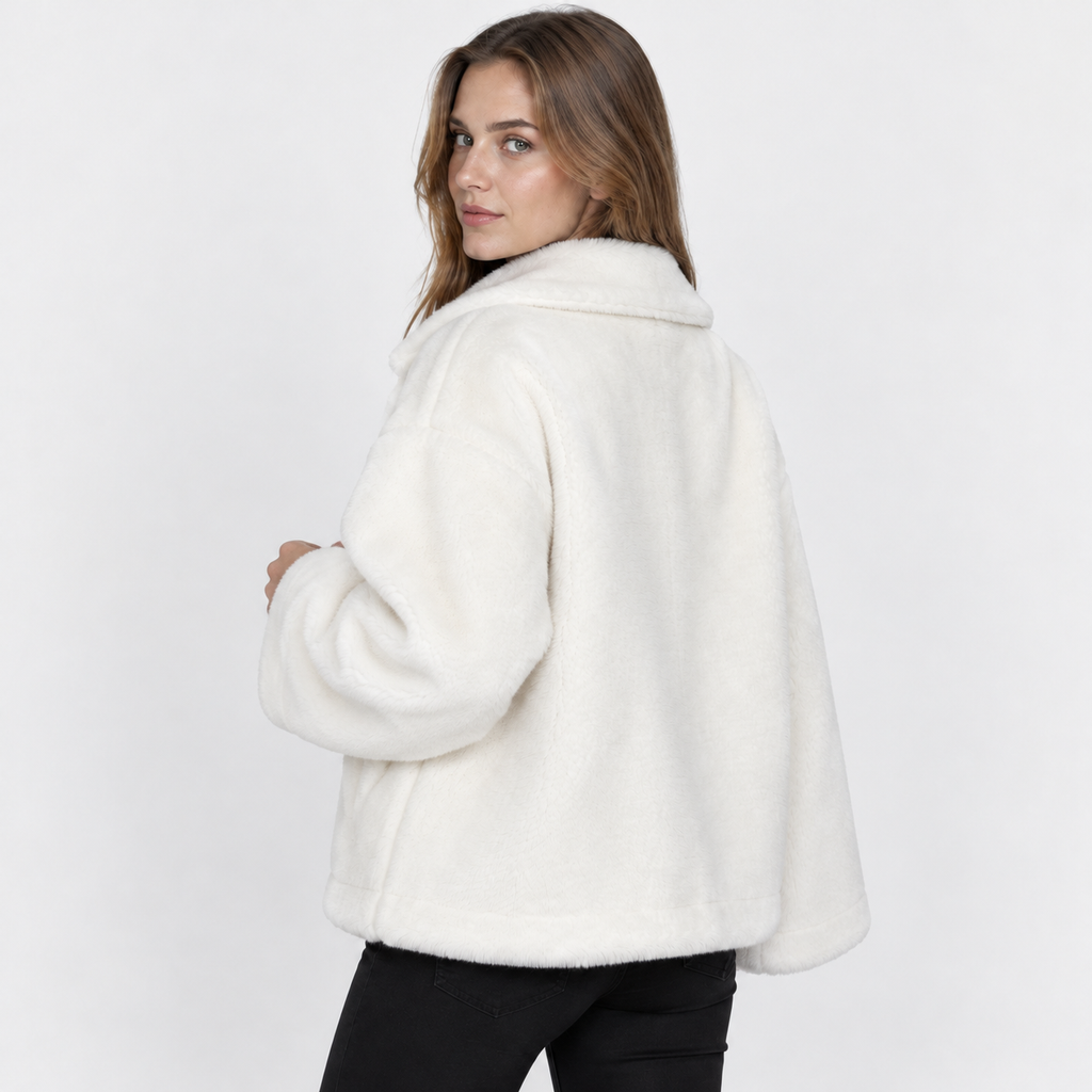 NAJAS | Women's Fleece Coat Plush Lapel Collar Warm Winter Jacket