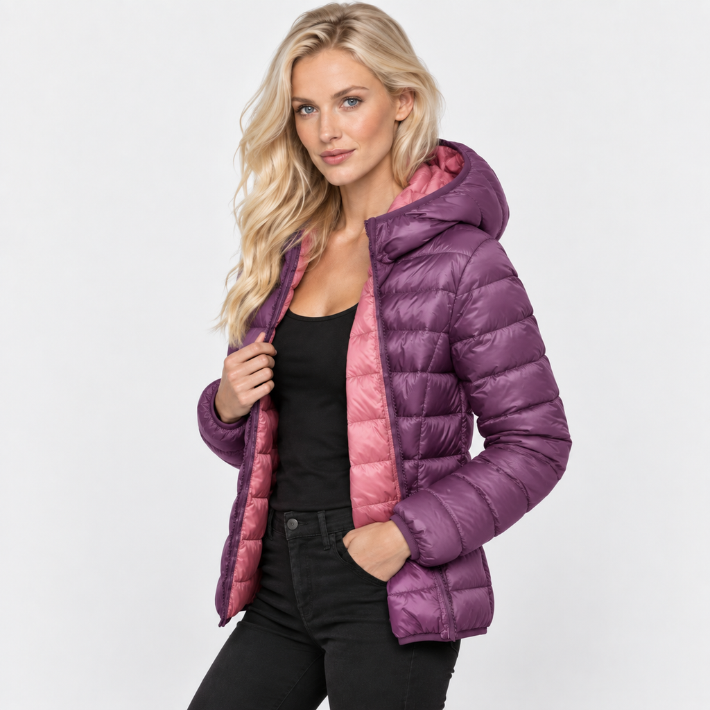 NAJAS | Women’s Duck Down Jacket Nylon Hooded Lightweight Winter Coat