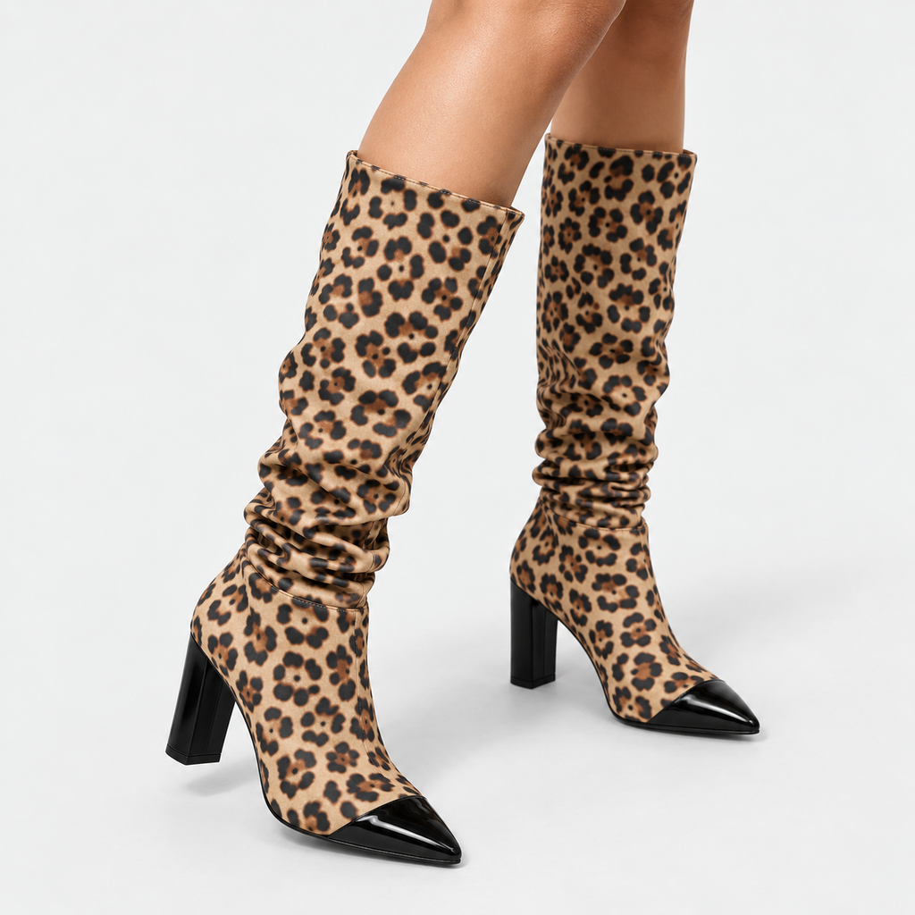NAJAS | Women’s Over Knee Knight Boots PU Leather High Heel Platform