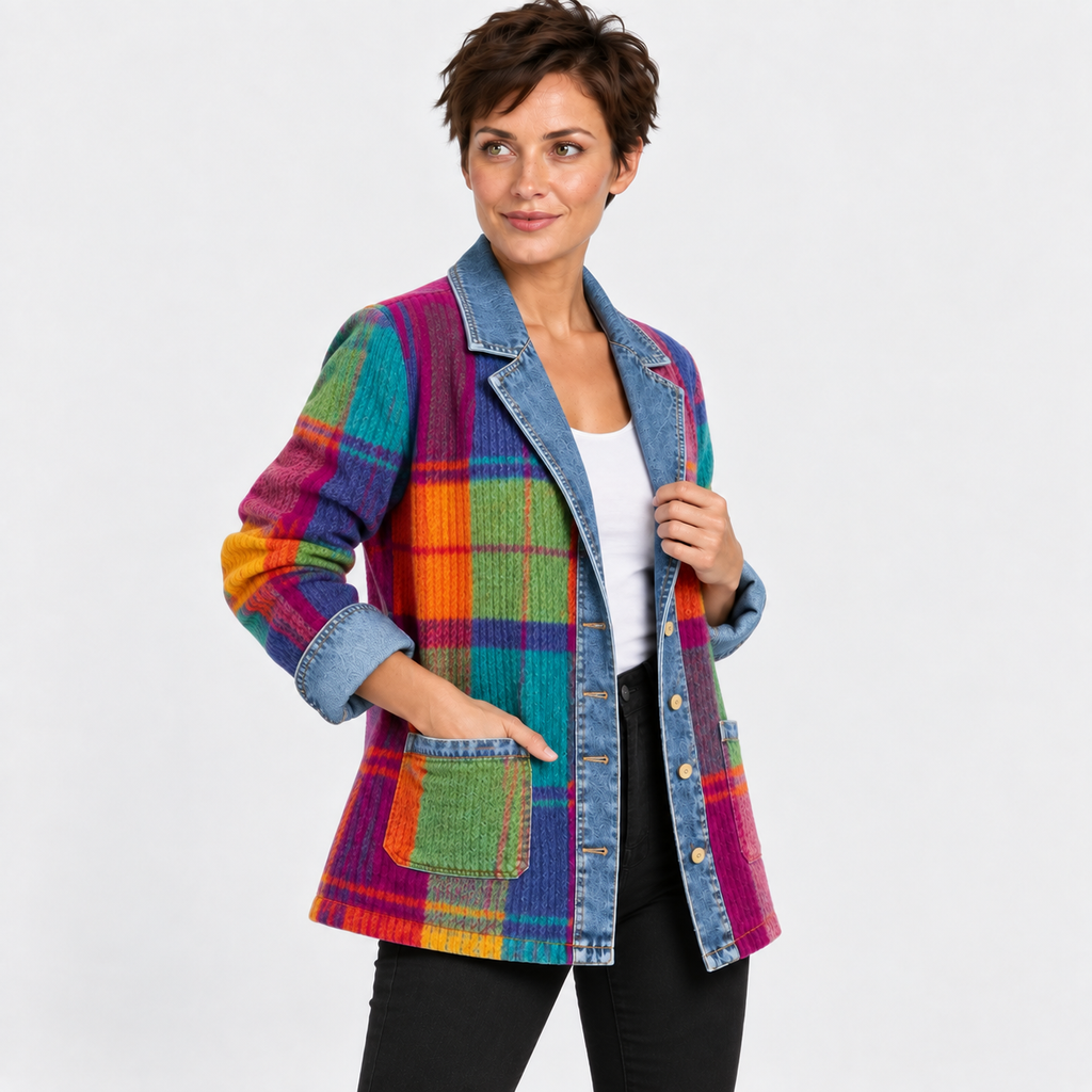 NAJAS | Women’s Plaid Cardigan Coat Mid Length Vintage Spring Fall Outerwear