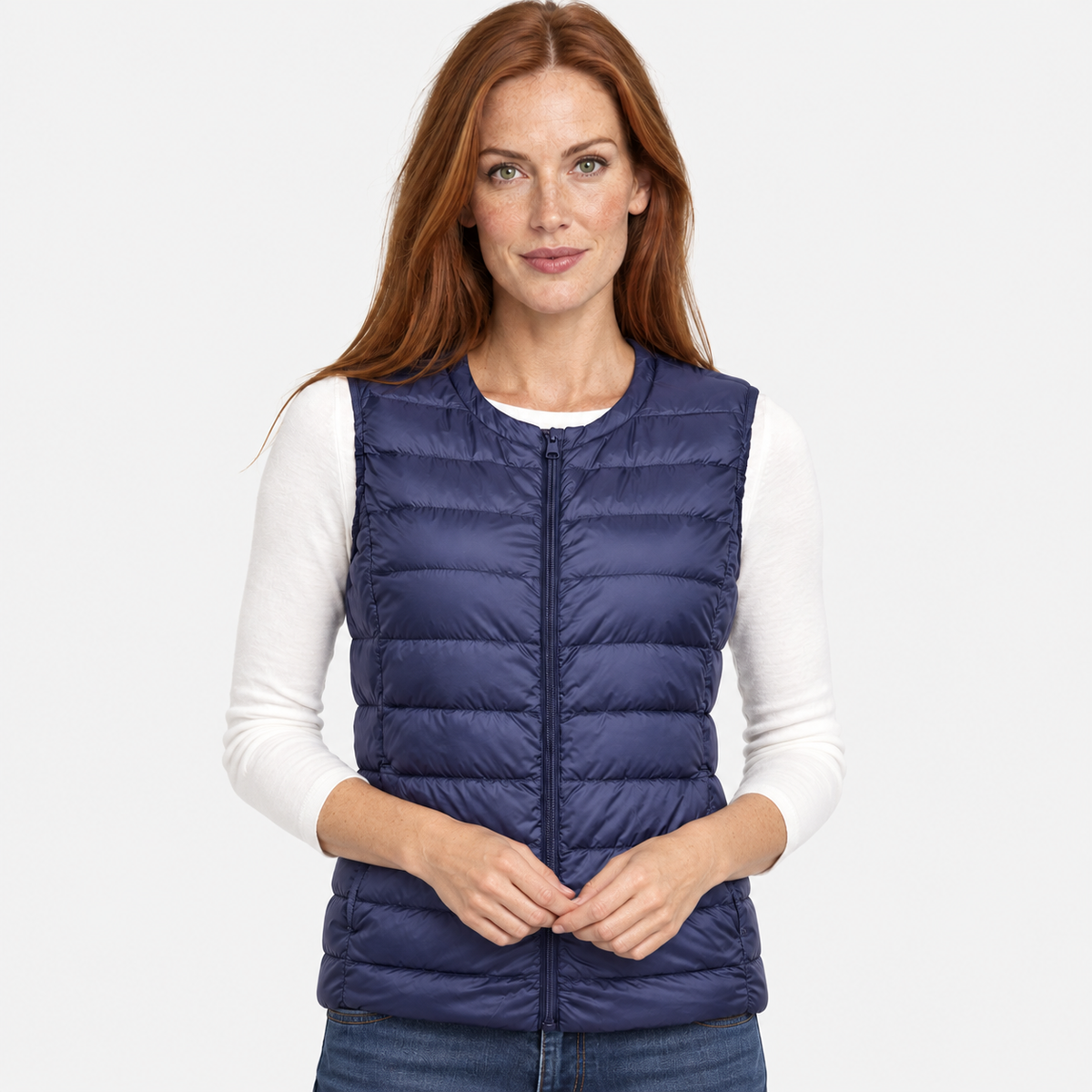 NAJAS | Women’s Down Vest Collarless Lightweight Fall Winter Outerwear