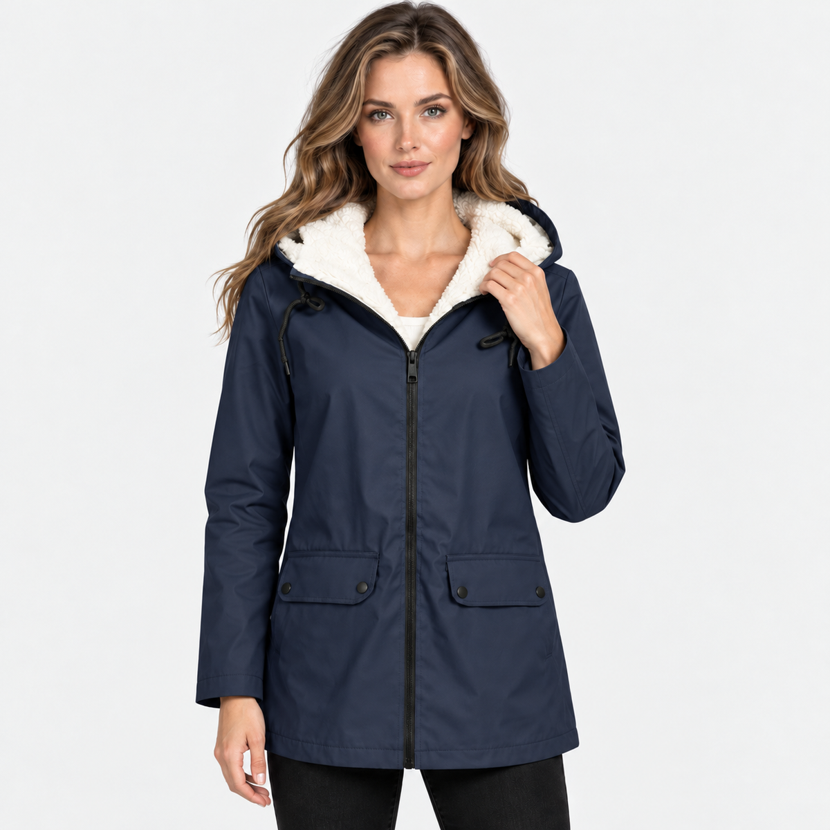 NAJAS | Women's Fleece Lined Hooded Jacket Windproof Winter Outerwear