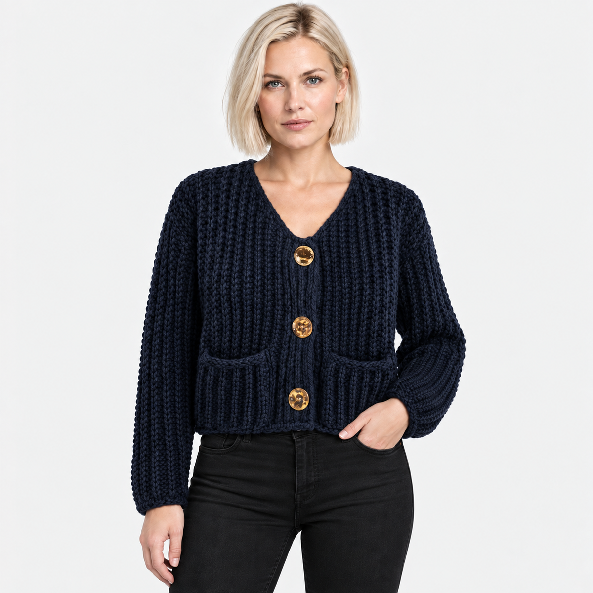 NAJAS | Women’s Single Breasted Coat Double Pocket Elegant Outerwear