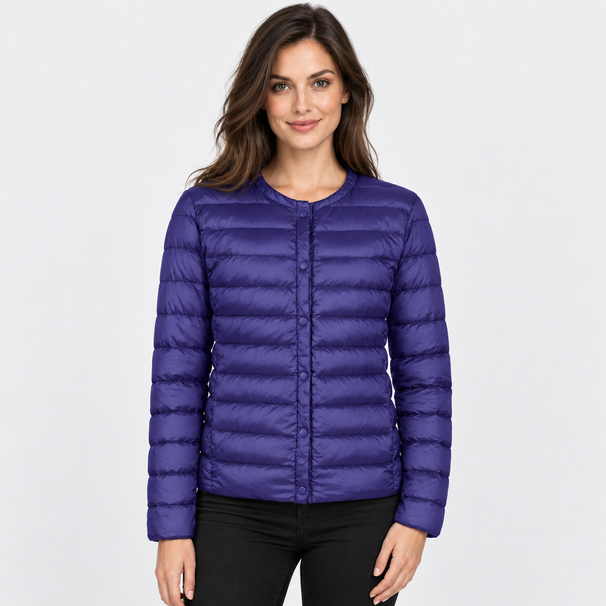 NAJAS | Women’s Down Jacket Lightweight Short Collarless Winter Coat