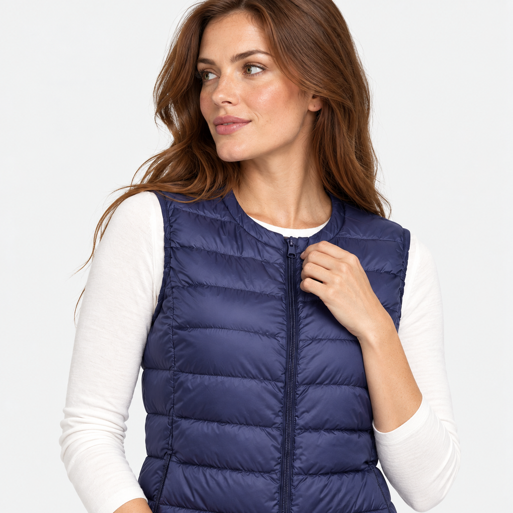 NAJAS | Women’s Down Vest Collarless Lightweight Fall Winter Outerwear