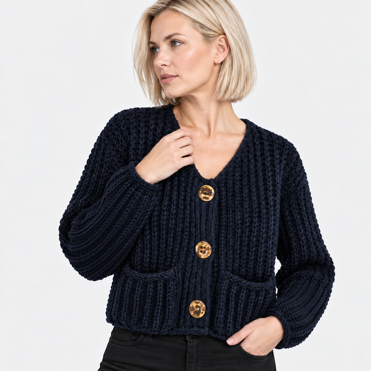NAJAS | Women’s Single Breasted Coat Double Pocket Elegant Outerwear