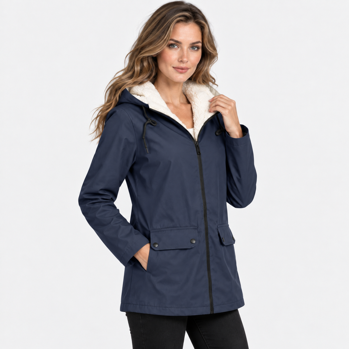 NAJAS | Women's Fleece Lined Hooded Jacket Windproof Winter Outerwear