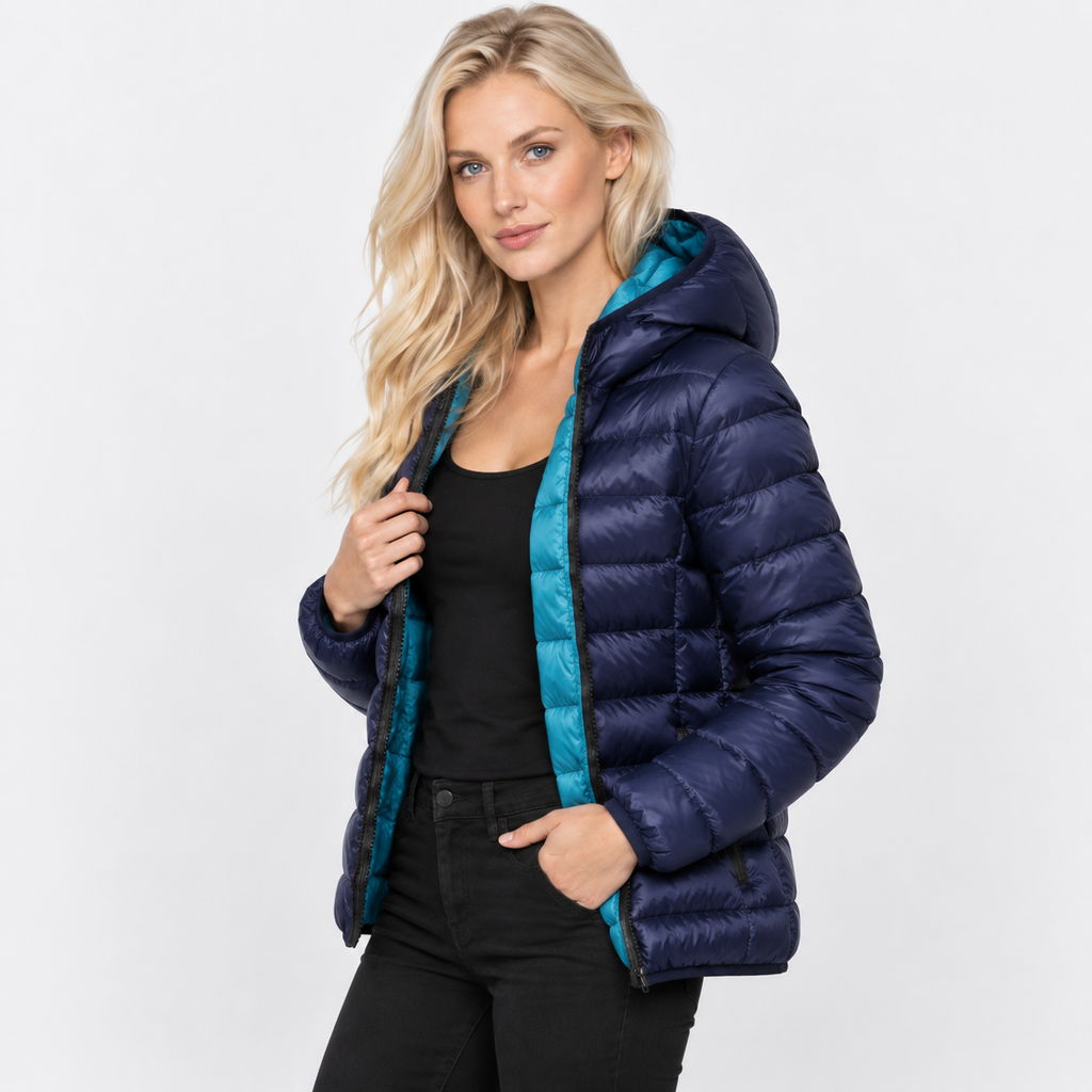 NAJAS | Women’s Duck Down Jacket Nylon Hooded Lightweight Winter Coat