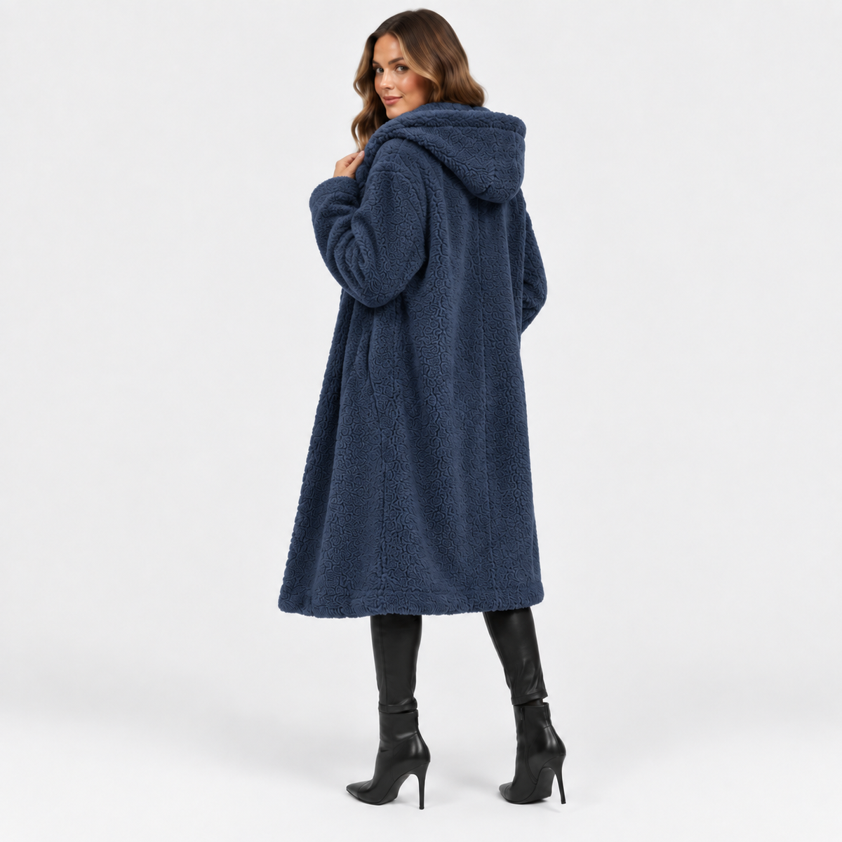 NAJAS | Women’s Teddy Coat Faux Fleece Hooded Long Winter Outerwear