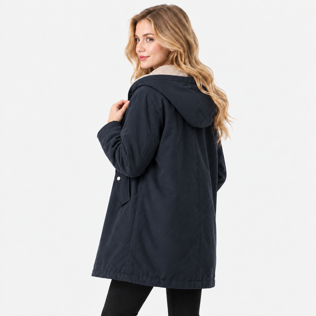 NAJAS | Women's Cotton Hooded Parka with Thick Fleece Lining