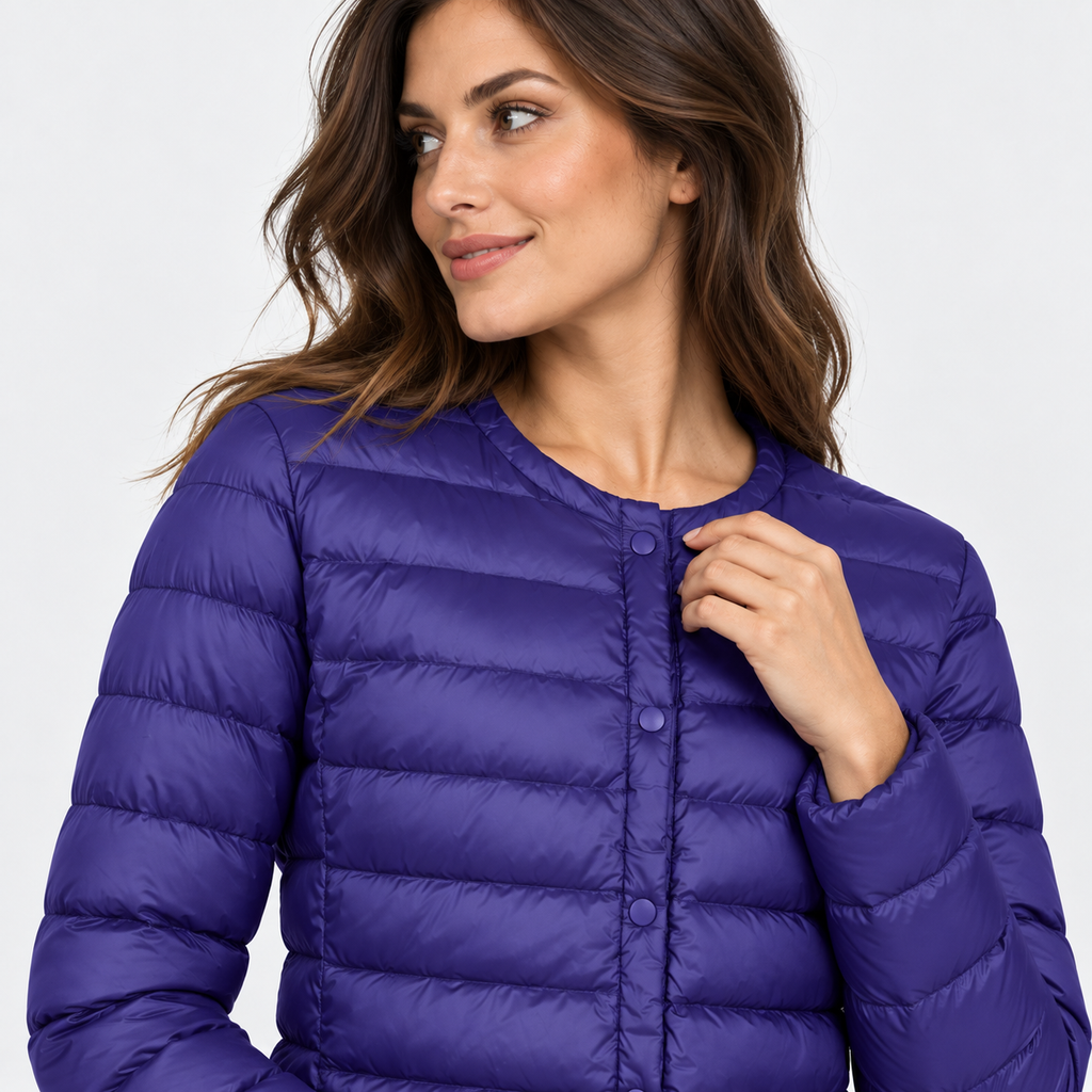 NAJAS | Women’s Down Jacket Lightweight Short Collarless Winter Coat