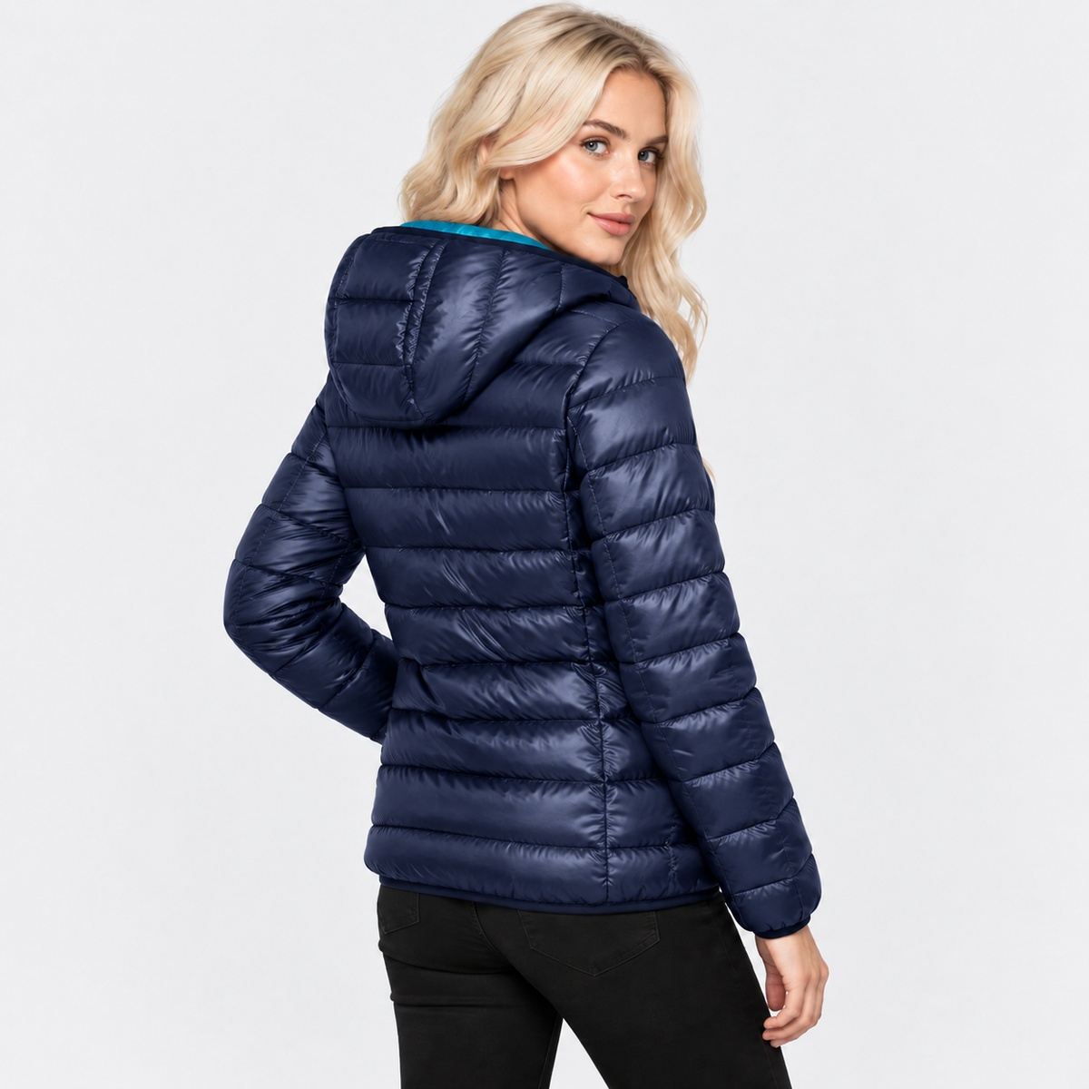 NAJAS | Women’s Duck Down Jacket Nylon Hooded Lightweight Winter Coat