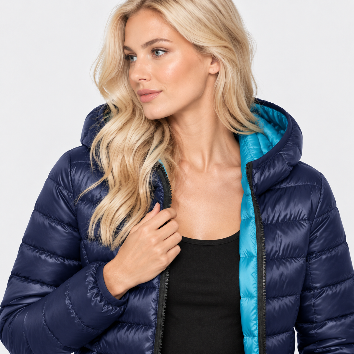 NAJAS | Women’s Duck Down Jacket Nylon Hooded Lightweight Winter Coat