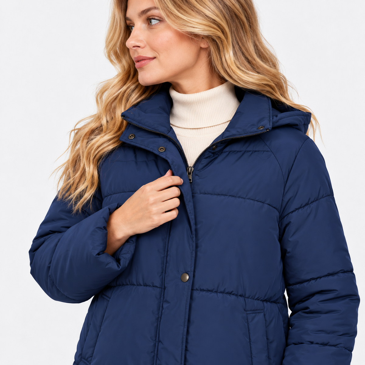 NAJAS | Women's Hooded Puffer Jacket with Regular Fit and Pockets