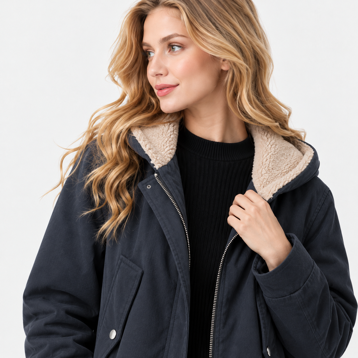 NAJAS | Women's Cotton Hooded Parka with Thick Fleece Lining