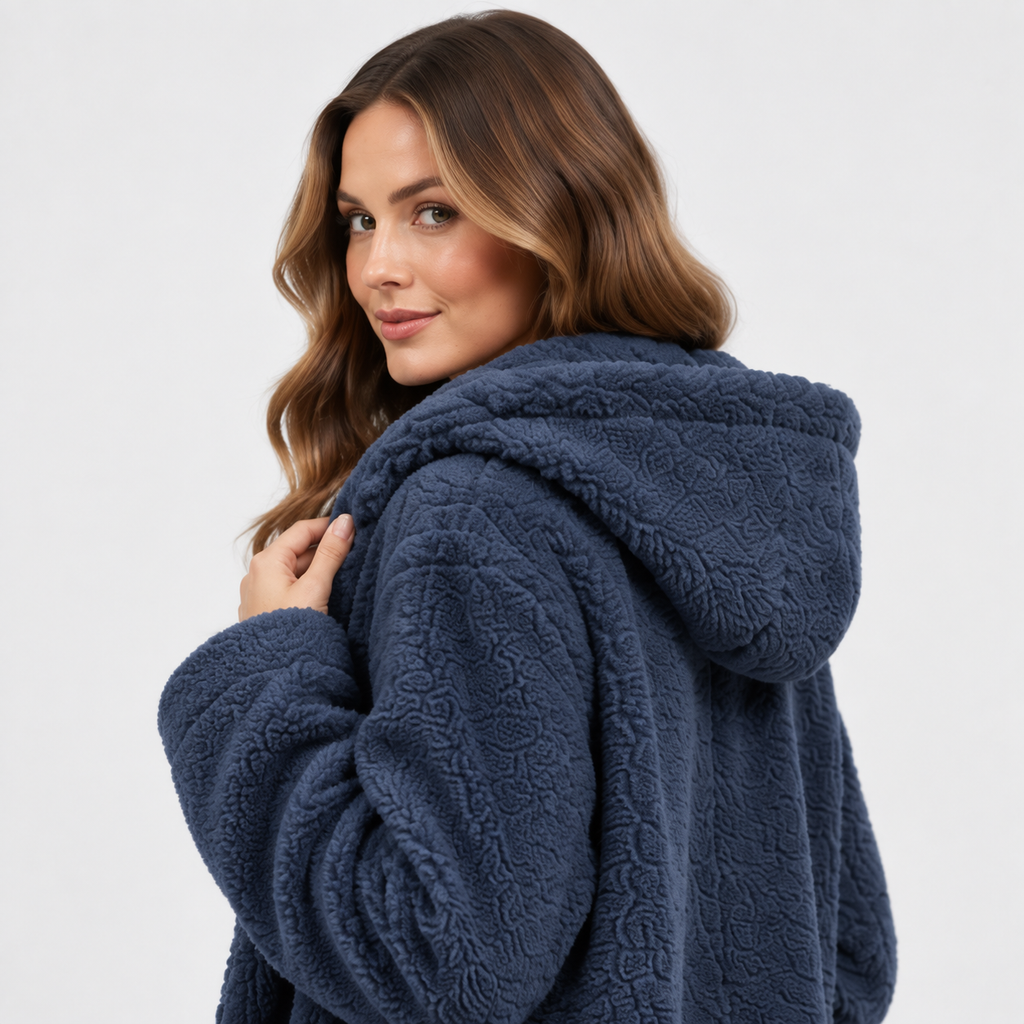 NAJAS | Women’s Teddy Coat Faux Fleece Hooded Long Winter Outerwear