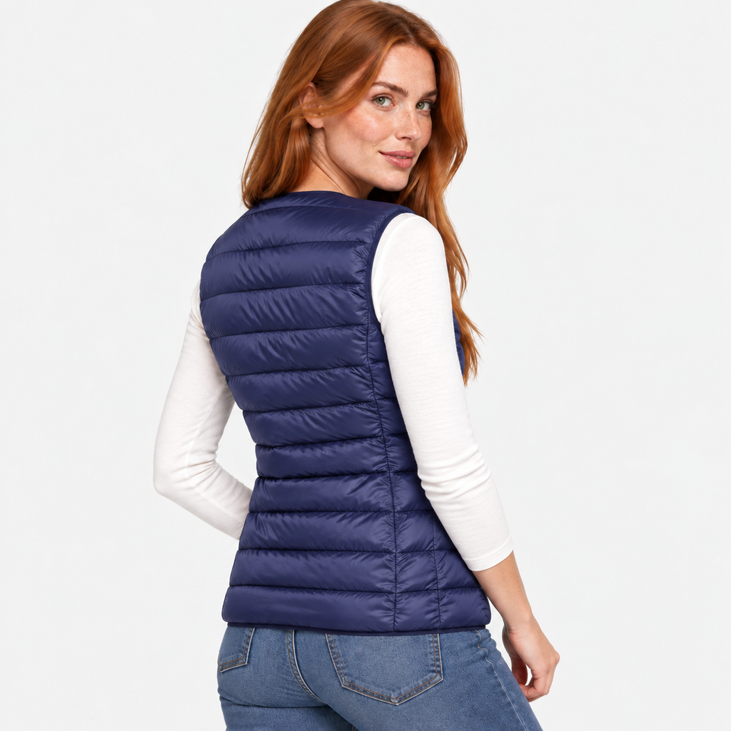 NAJAS | Women’s Down Vest Collarless Lightweight Fall Winter Outerwear