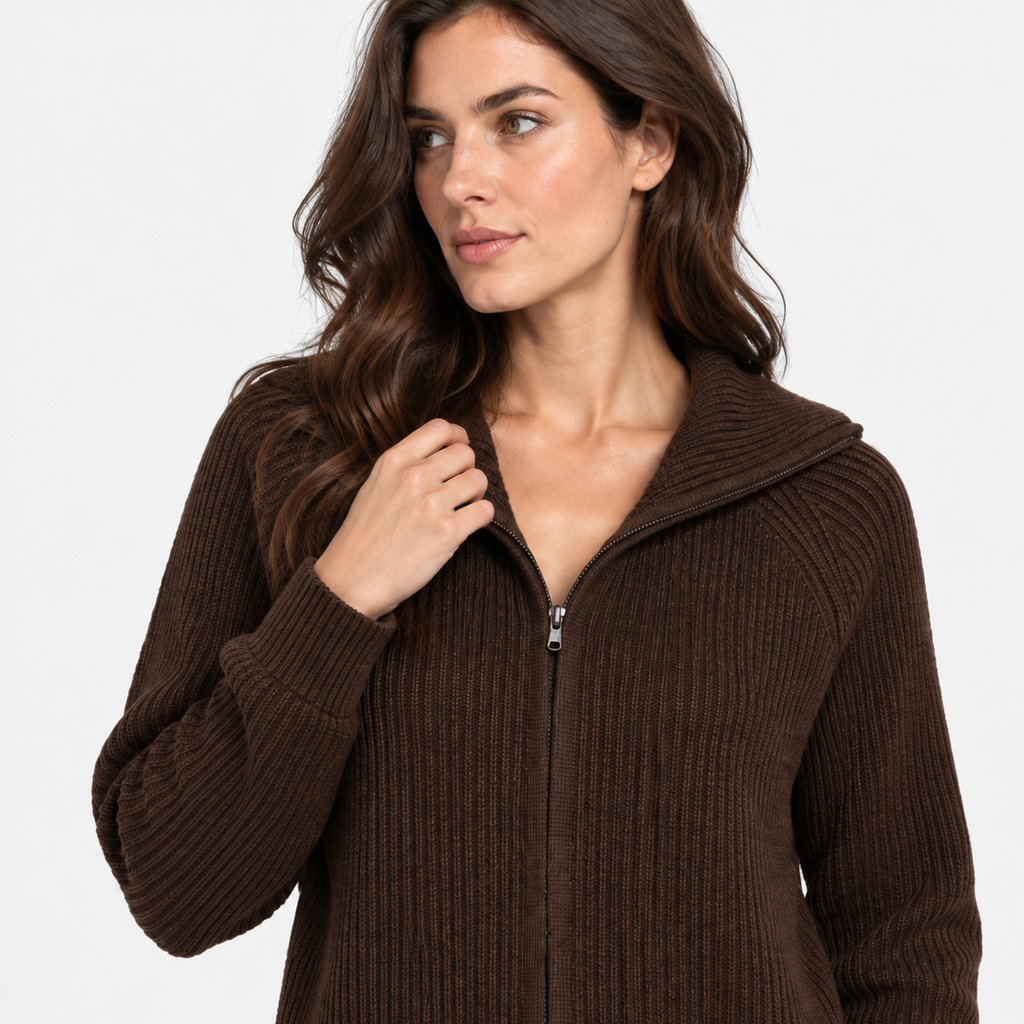 NAJAS | Women’s Knitted Sweater Jacket Warm Striped Casual Outerwear