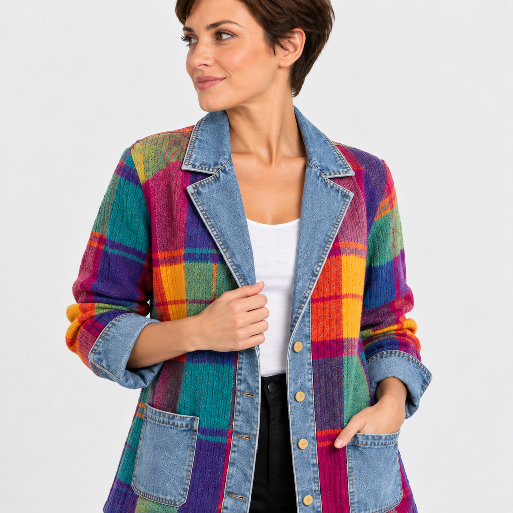 NAJAS | Women’s Plaid Cardigan Coat Mid Length Vintage Spring Fall Outerwear