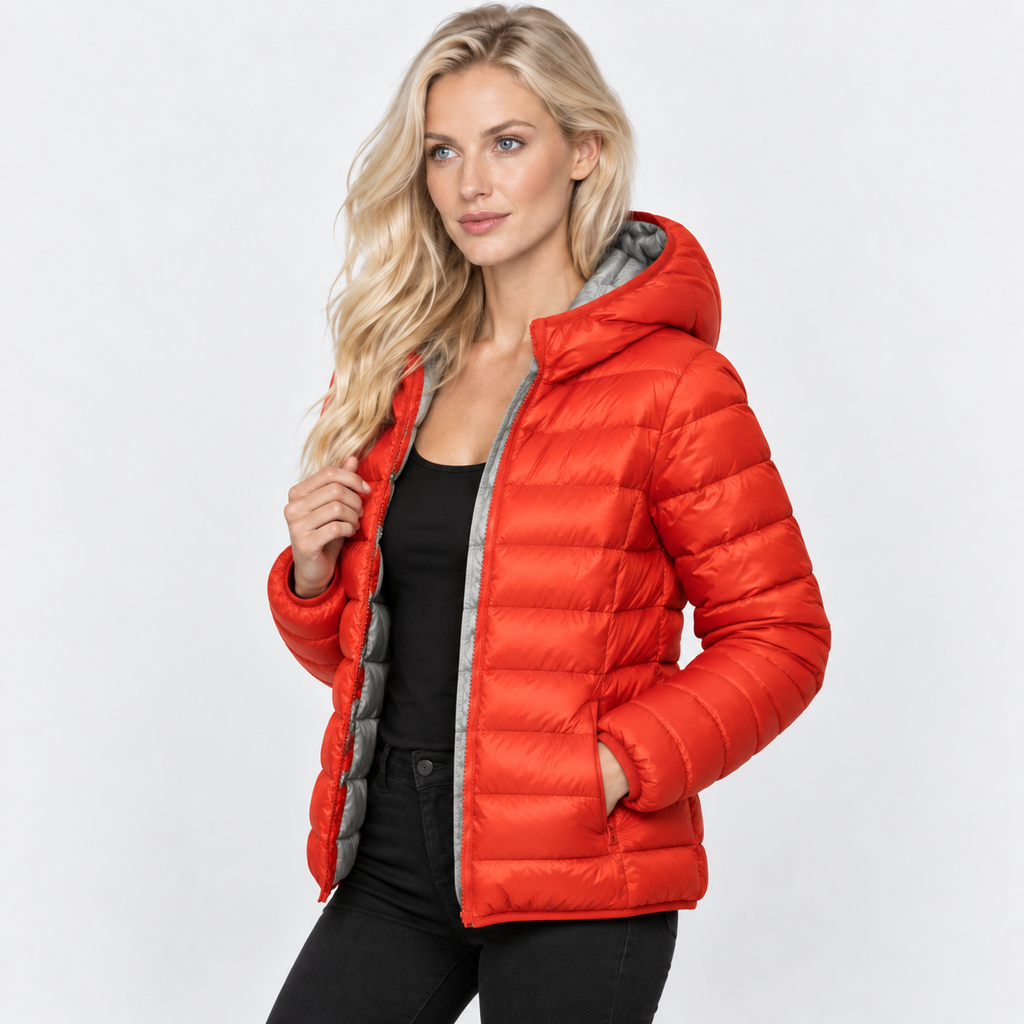 NAJAS | Women’s Duck Down Jacket Nylon Hooded Lightweight Winter Coat