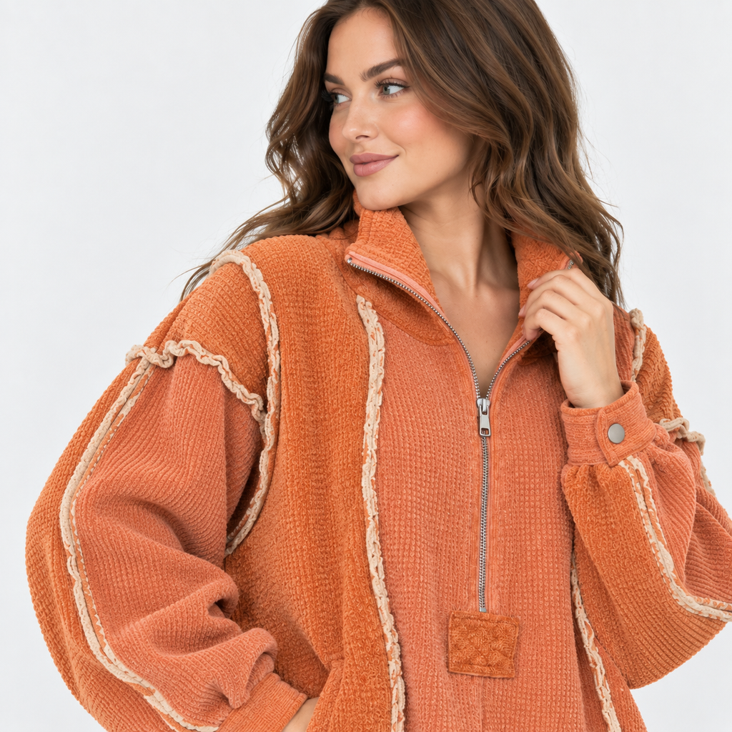 NAJAS | Women’s Pullover Sweater Frayed Hem Casual Fall Winter Knit Top