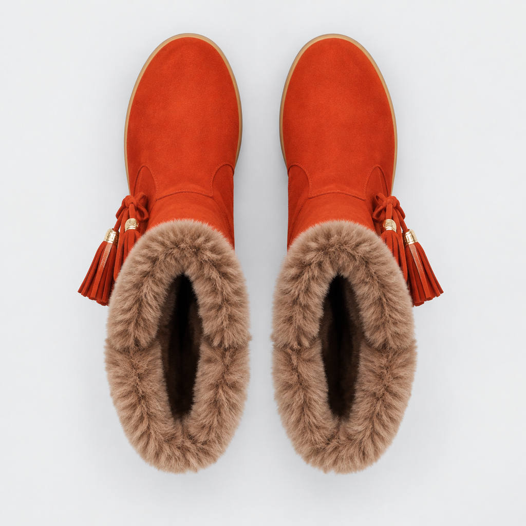 NAJAS | Women’s Winter Knight Boots Warm Plush Lined Wedge Heel Shoes