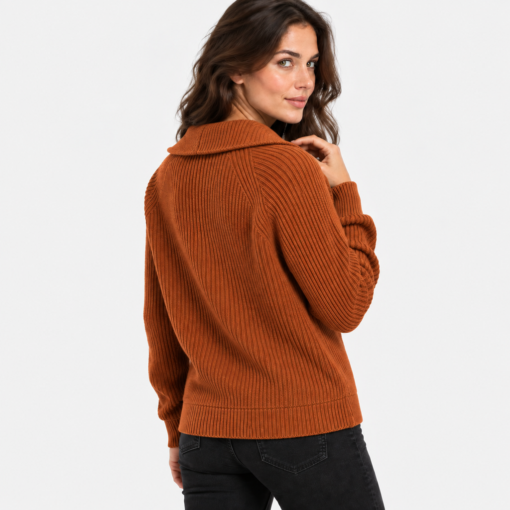 NAJAS | Women’s Knitted Sweater Jacket Warm Striped Casual Outerwear