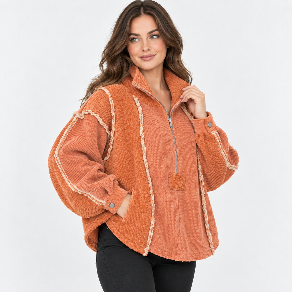 NAJAS | Women’s Pullover Sweater Frayed Hem Casual Fall Winter Knit Top