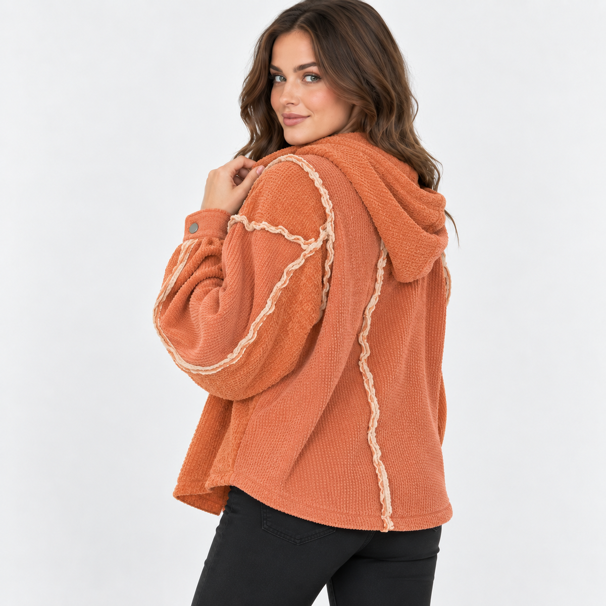 NAJAS | Women’s Pullover Sweater Frayed Hem Casual Fall Winter Knit Top