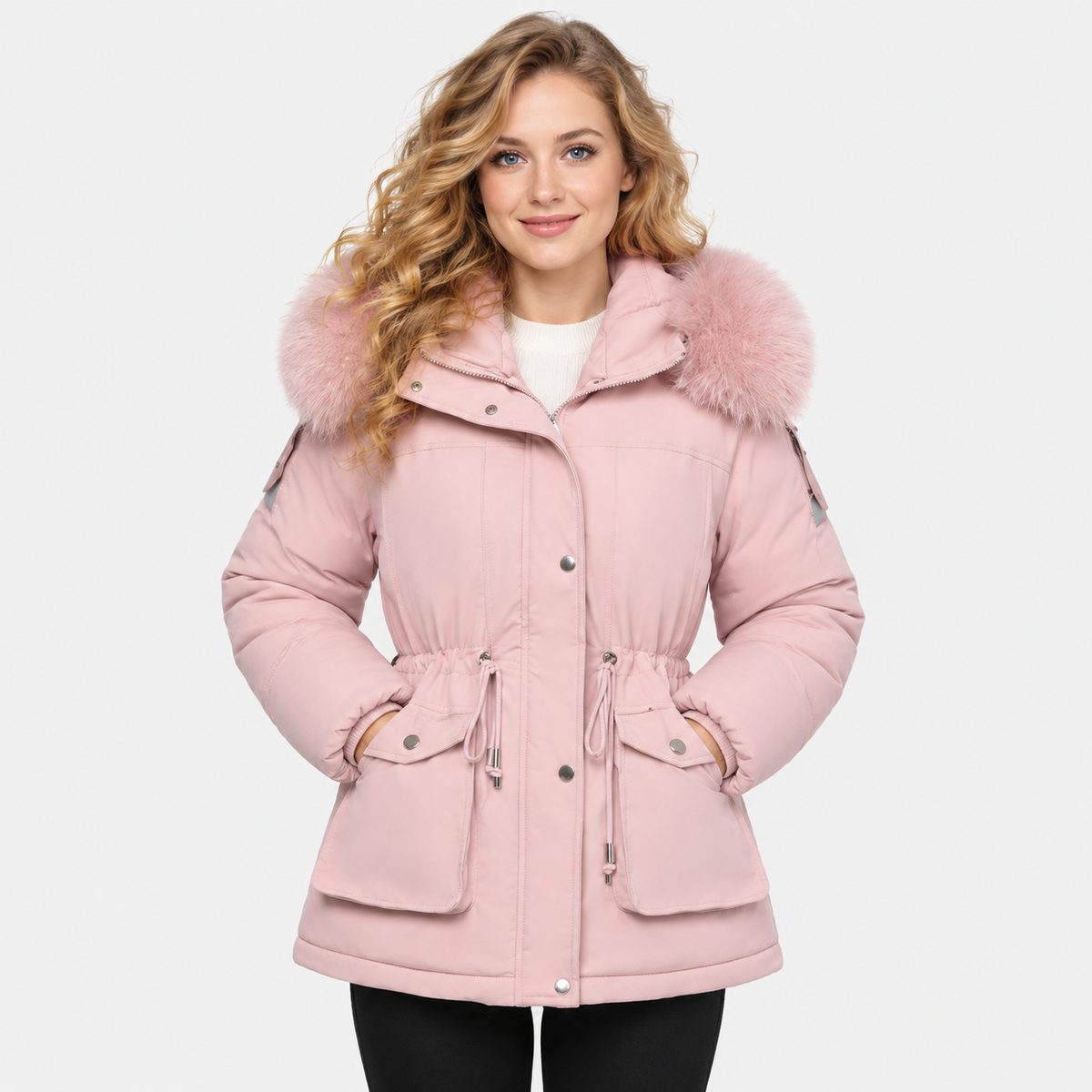 NAJAS | Women’s Velvet Padded Winter Jacket Thick Warm Casual Coat