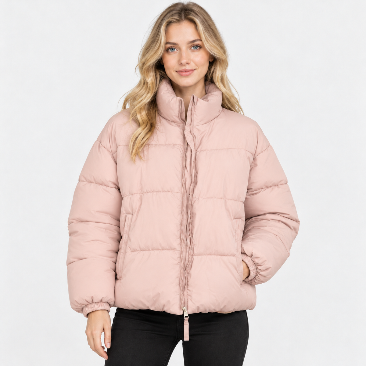 NAJAS | Women’s Puffer Jacket Cotton Filled Stand Collar Winter Outerwear