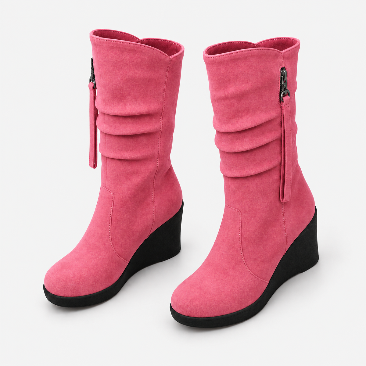 NAJAS | Women’s Suede Chelsea Boots Wedge Heel Waterproof Platform Shoes