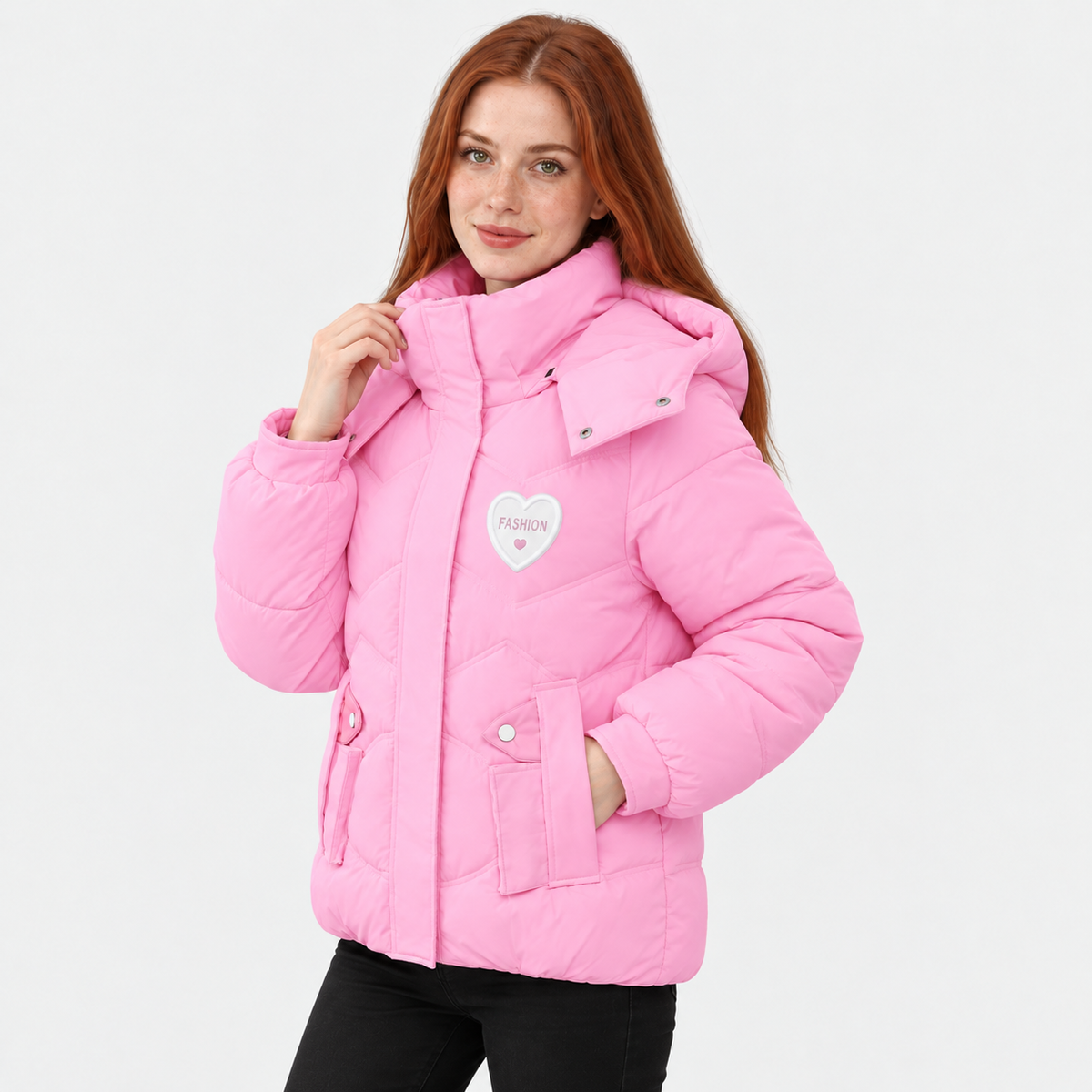 NAJAS | Women's Padded Jacket Thick Cotton Filled Short Winter Coat