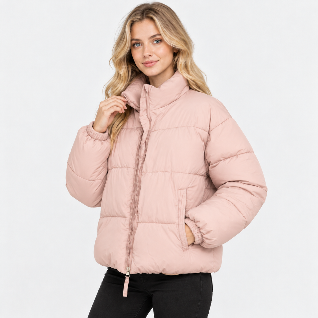 NAJAS | Women’s Puffer Jacket Cotton Filled Stand Collar Winter Outerwear