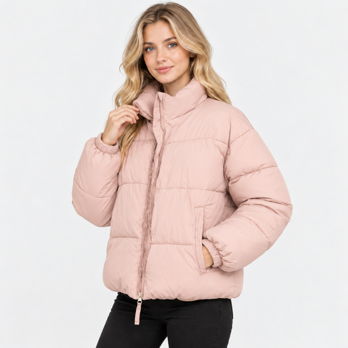 NAJAS | Women’s Puffer Jacket Cotton Filled Stand Collar Winter Outerwear