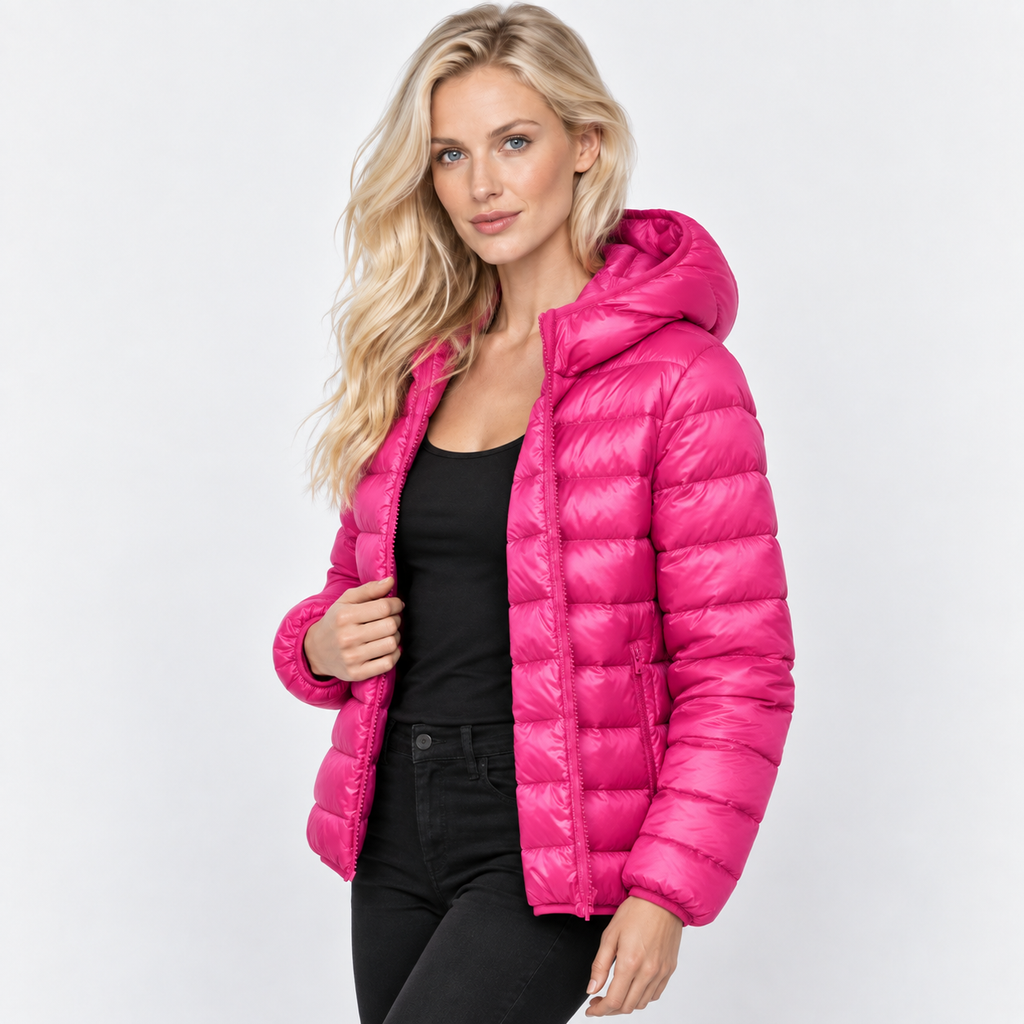 NAJAS | Women’s Duck Down Jacket Nylon Hooded Lightweight Winter Coat