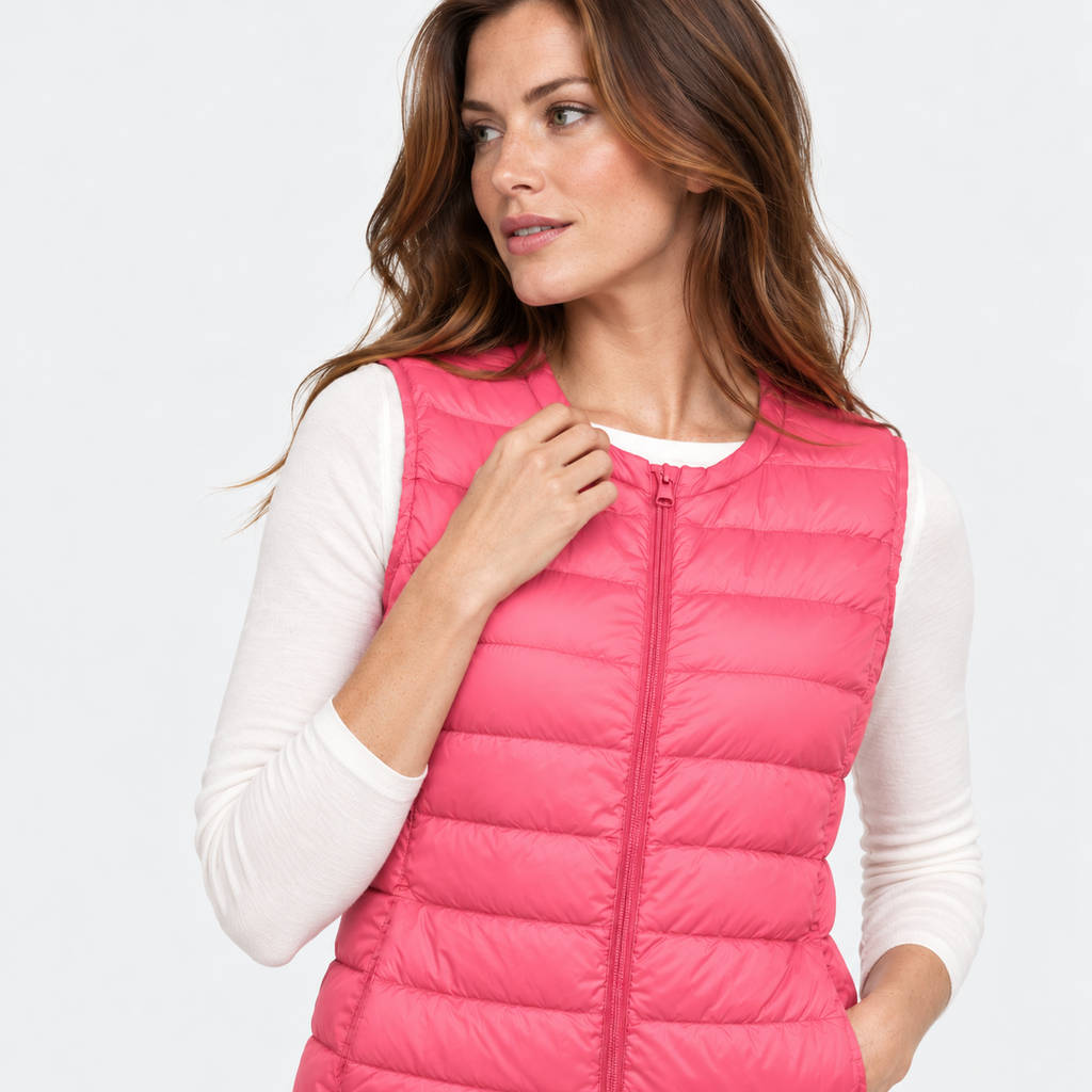 NAJAS | Women’s Down Vest Collarless Lightweight Fall Winter Outerwear