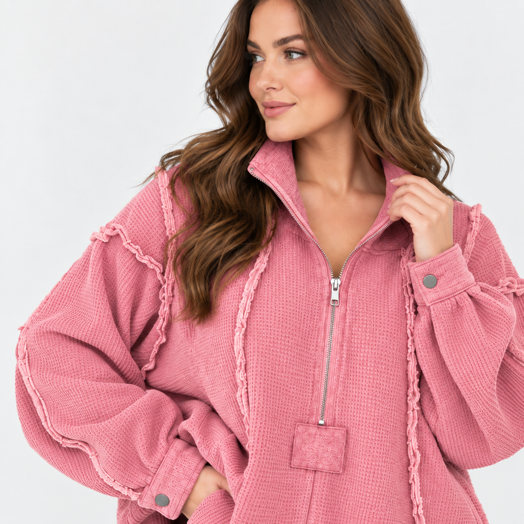 NAJAS | Women’s Pullover Sweater Frayed Hem Casual Fall Winter Knit Top