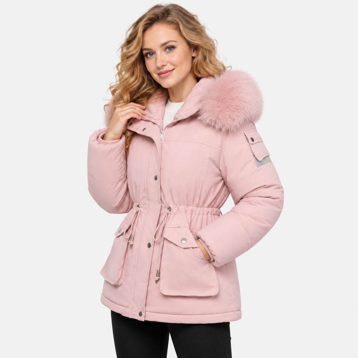NAJAS | Women’s Velvet Padded Winter Jacket Thick Warm Casual Coat
