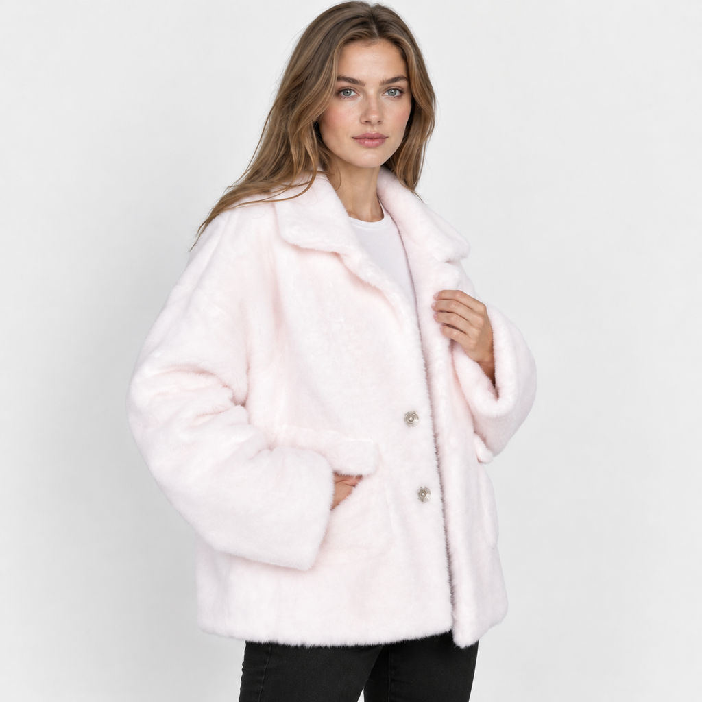 NAJAS | Women's Fleece Coat Plush Lapel Collar Warm Winter Jacket