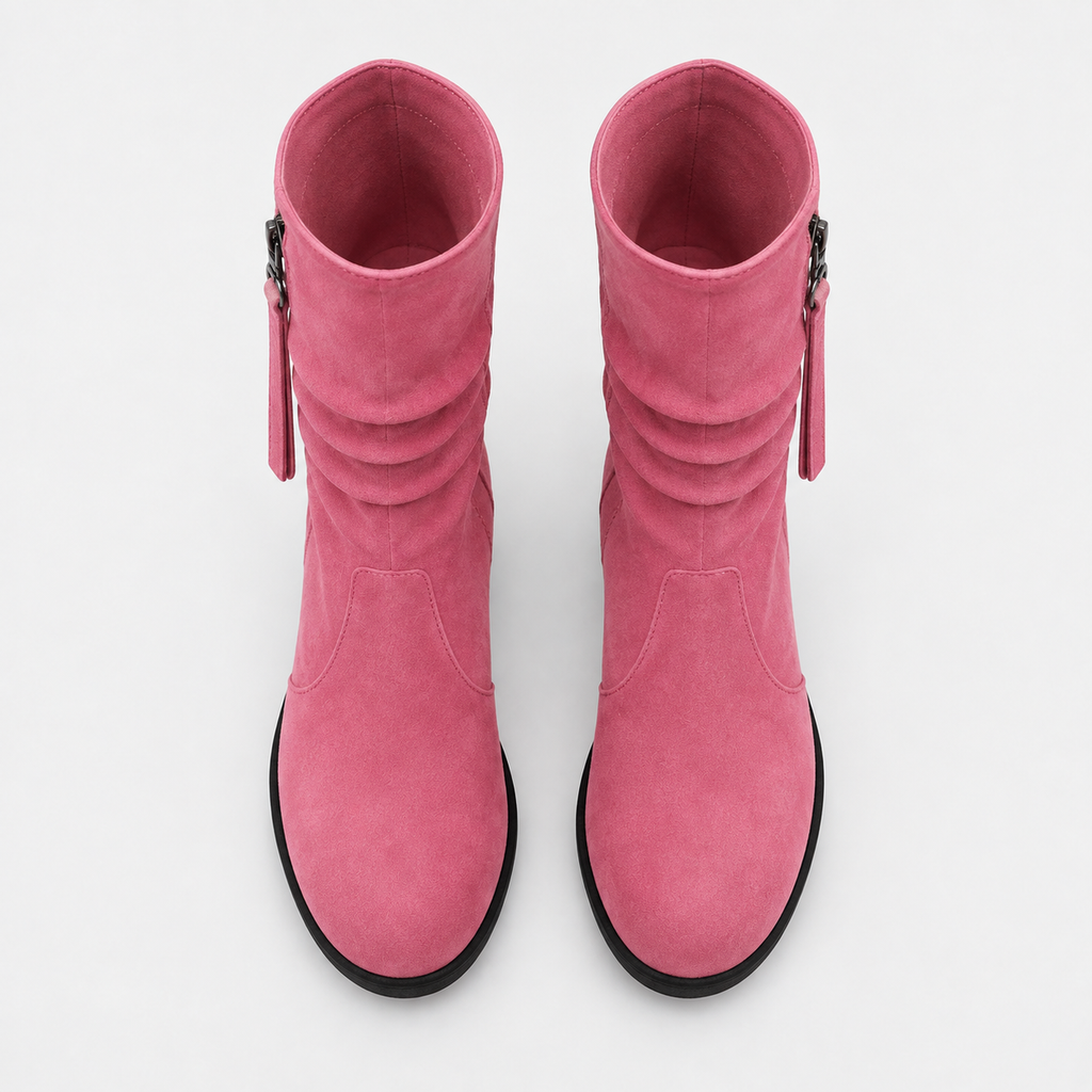 NAJAS | Women’s Suede Chelsea Boots Wedge Heel Waterproof Platform Shoes