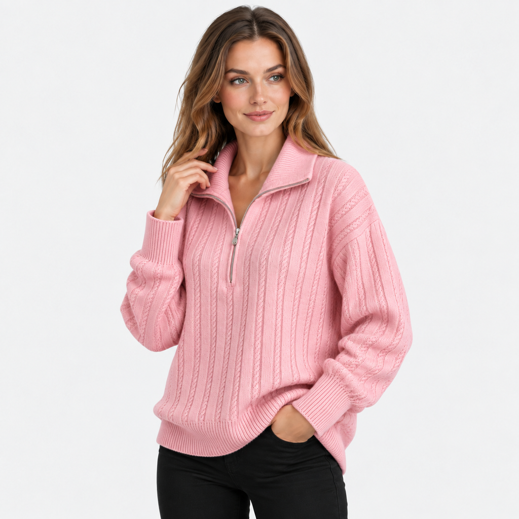 NAJAS | Women’s Knit Sweater Zip Up Pullover Thick Warm Casual Top
